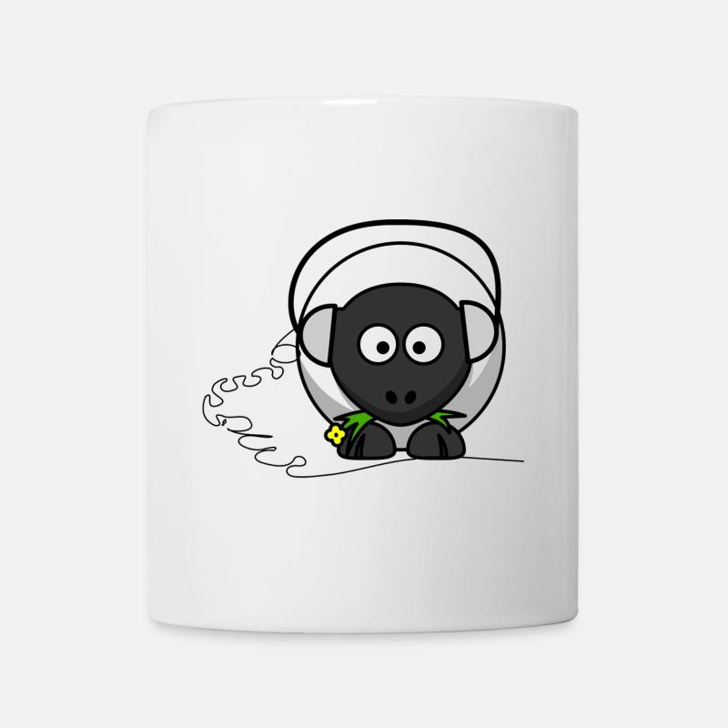 moutons drôle avec un casque - Mug blanc - blanc