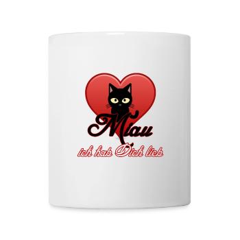 Miau Liebe Katzen, Tiere, Fun, Geschenk Sprüche - Tasse - Weiß - Vorne