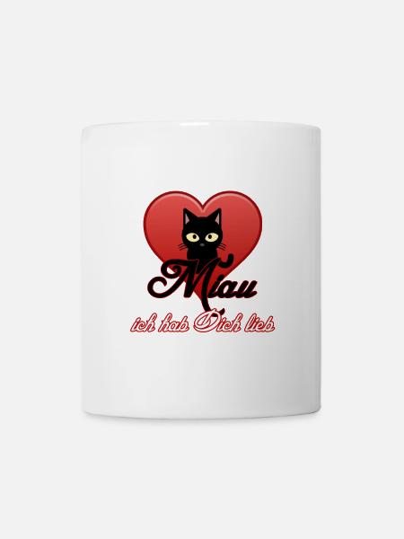 Miau Liebe Katzen, Tiere, Fun, Geschenk Sprüche - Tasse - Weiß
