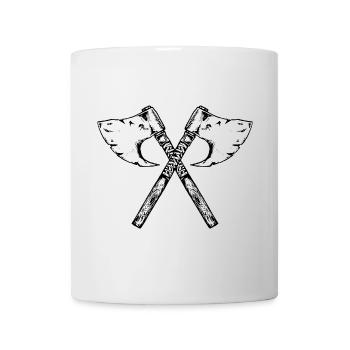 Viking ax, drawn greeting - Mug - white - Front