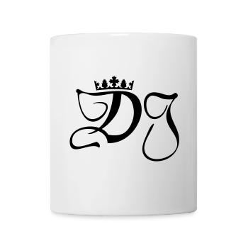 DJ- Discjockey- Monogramm mit Krone - Tasse - Weiß - Vorne