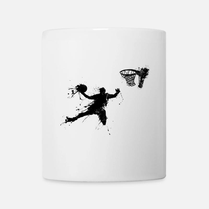 Slam dunking basketball player inked - Mug - white