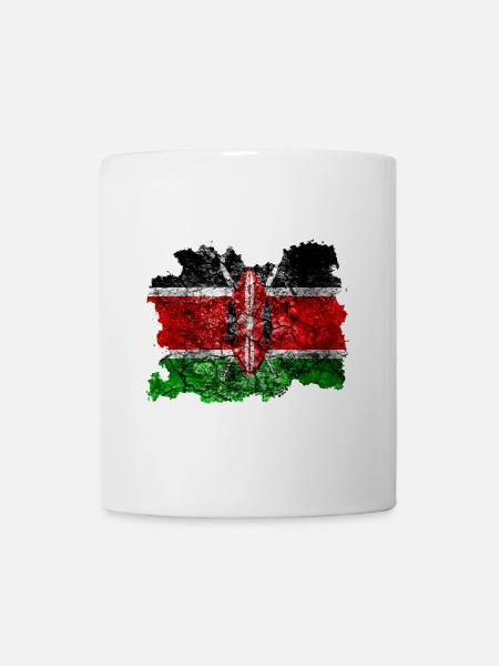 Kenia Vintage Flagge - Tasse - Weiß