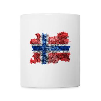 Norwegen Vintage Flagge - Tasse - Weiß - Vorne
