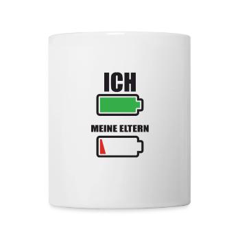 Ich aufgeladen, meine Eltern leer - Tasse - Weiß - Vorne