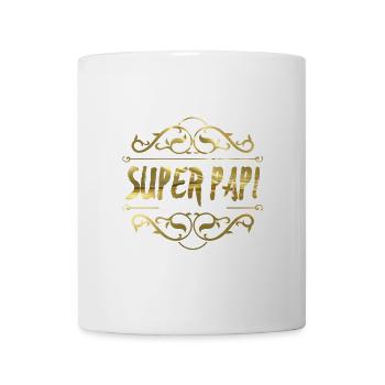 Super Papa Gold Ornament - Tasse - Weiß - Vorne