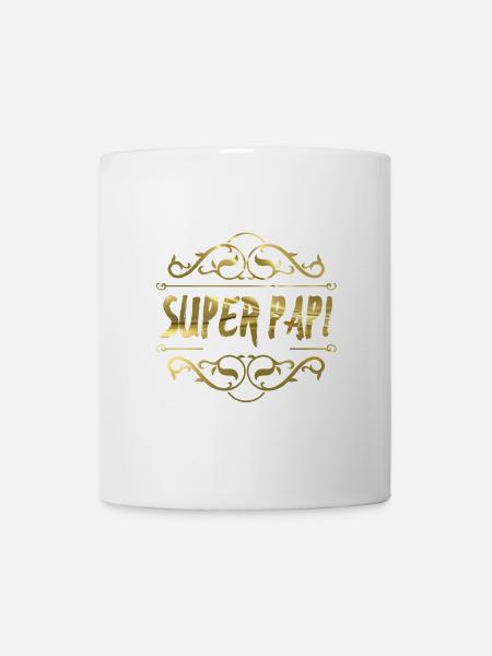 Super Papa Gold Ornament - Tasse - Weiß