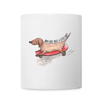 Dackel Longboard Hunde Schläfchen - Tasse - Weiß - Vorne