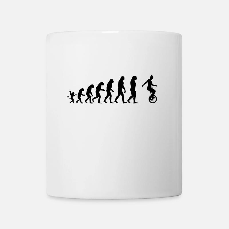 Einradfahrer Evolution - Tasse - Weiß