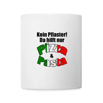 Pizza & Pasta Italien lustig Spruch Geschenk - Tasse - Weiß - Vorne