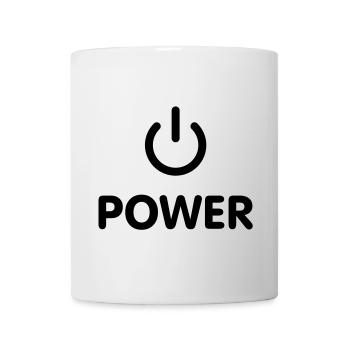 Power Button - PrintShirt at - Tasse - Weiß - Vorne