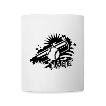 Une balle de baseball et une batte de base-ball - Mug blanc - blanc - Devant