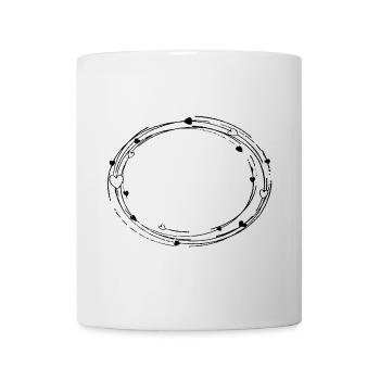 Ovale décoratif avec des coeurs - fond de cadre - Mug blanc - blanc - Devant