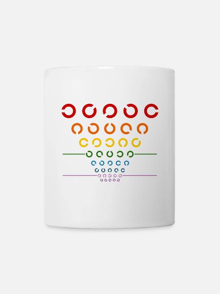 Regenbogen Sehtest - Tasse - Weiß