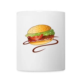 Burger Fast Food Junk Imbiss Grillen BBQ - Tasse - Weiß - Vorne