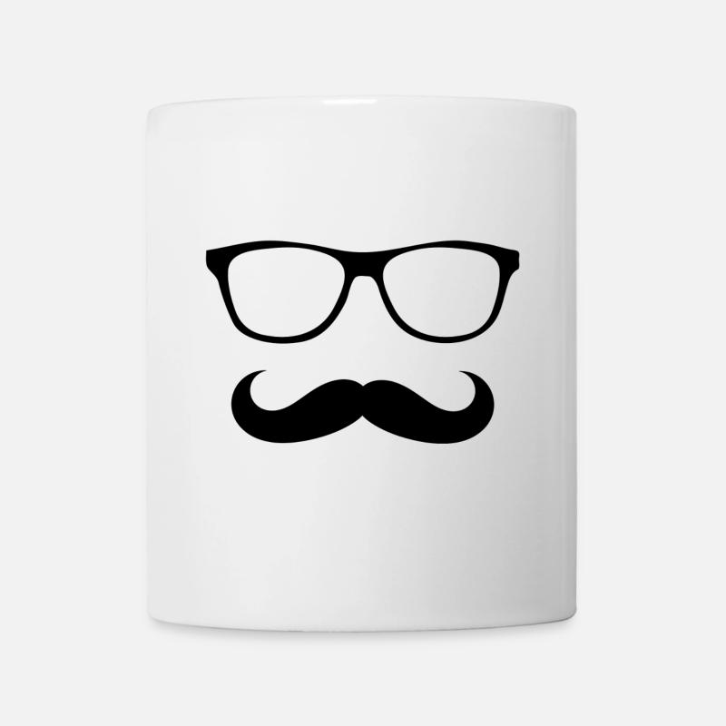 glasses and mustache - Mug - white