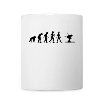Evolution - Ski fahren, Skifahren, Wintersport - Tasse - Weiß - Vorne