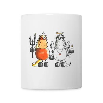 Teufel Vs Engel Pferde - Pferd - Tasse - Weiß - Vorne