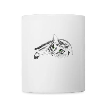 Schwarze Katze - Tasse - Weiß - Vorne