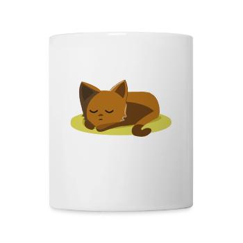 Schlafende Katze – Süßes Katzenmotiv - Tasse - Weiß - Vorne
