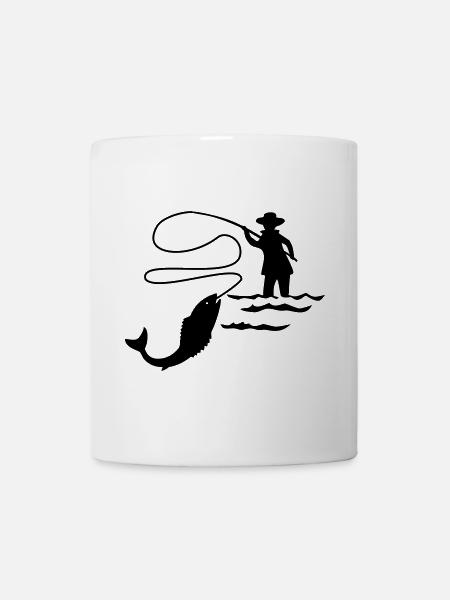 Fischer Fliegenfischen - Tasse - Weiß