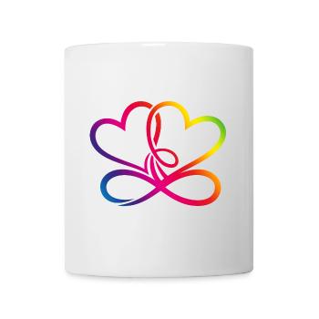 Zwei Herzen Regenbogen Infinity Love CSD LGBT - Tasse - Weiß - Vorne