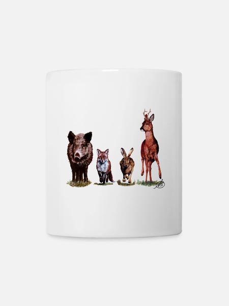 Wild-Quartett - Tasse - Weiß