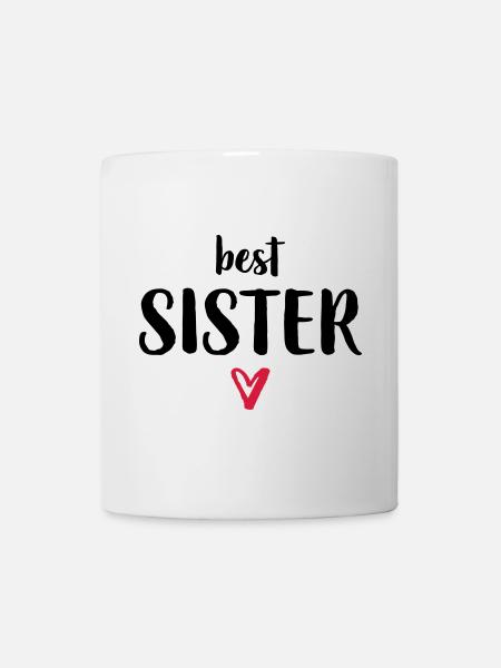 meilleure soeur je coeur cadeau soeur frères et sœurs - Mug blanc - blanc