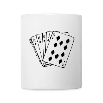 Cartes, jeu de cartes, bridge, vestes de trèfle, as * - Mug blanc - blanc - Devant