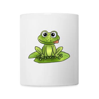 Frosch auf Seerose - Tasse - Weiß - Vorne