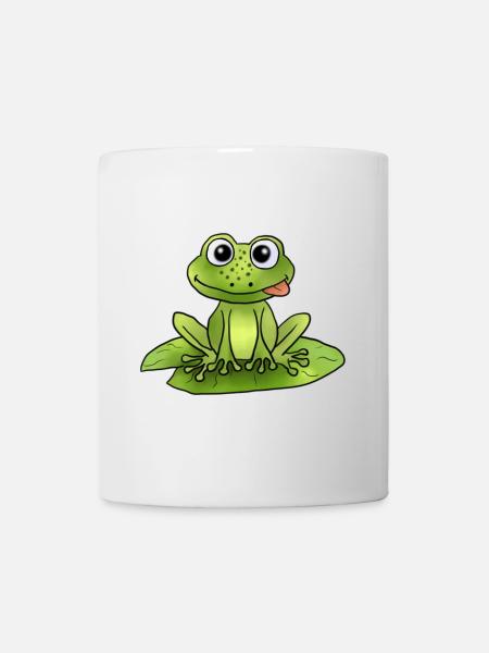 Frosch auf Seerose - Tasse - Weiß