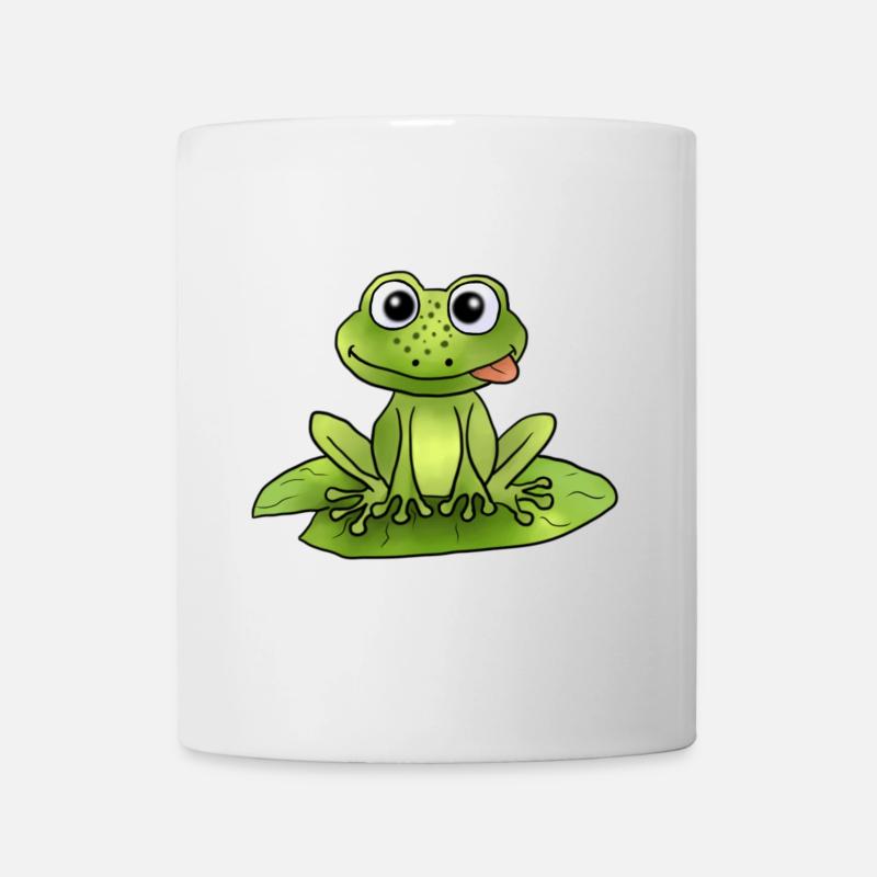 Frosch auf Seerose - Tasse - Weiß