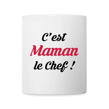 Maman - Fête des Mères - Bébé - Cuisine - Chef - Mug blanc - blanc - Devant