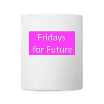 Fridays for Future Slogan pink - Tasse - Weiß - Vorne