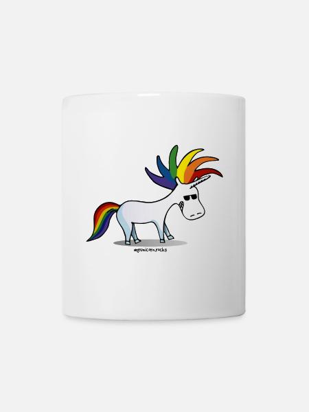 Punk Einhorn, Punky Unicorn, lgbt pride - Tasse - Weiß