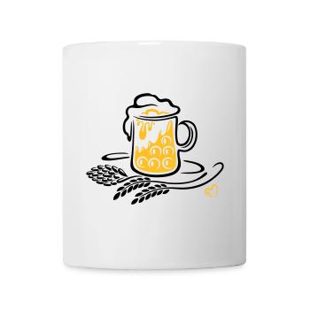 Beer Beer Mug Hops Wheat - Mug - white - Front