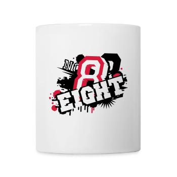 nombre élégant huit graffiti en 3D - Mug blanc - blanc - Devant