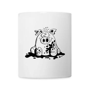 Ferkelchen - Wutz - Schwein - Sau - Fun - Tasse - Weiß - Vorne