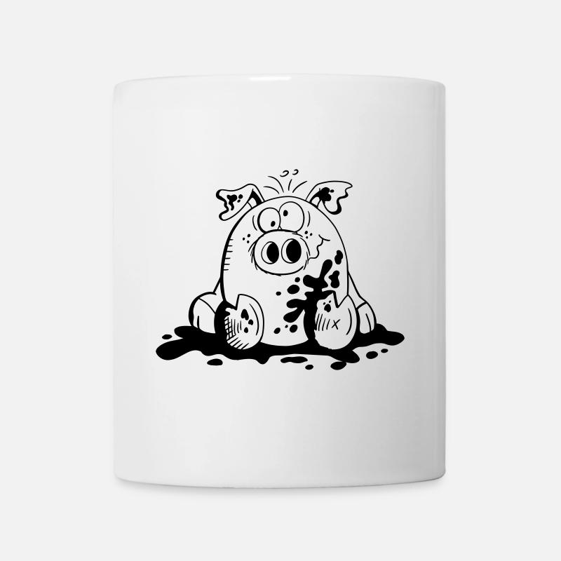 Cochon dans la boue - Cochons - Cadeau - Mug blanc - blanc