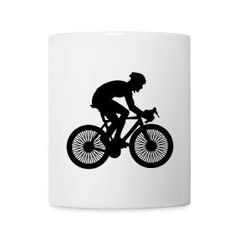 Cyclist Road Bike Triathlon Cycling Race - Mug - white - Front