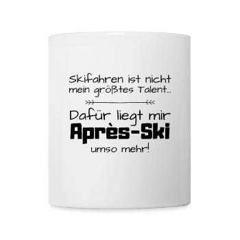 Après-Ski Shirt – Lustiger Spruch für Skifahrer - Tasse - Weiß - Vorne