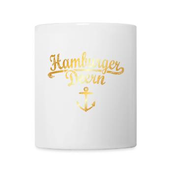 Hamburger Deern Klassik (Vintage Goldgelb) - Tasse - Weiß - Vorne