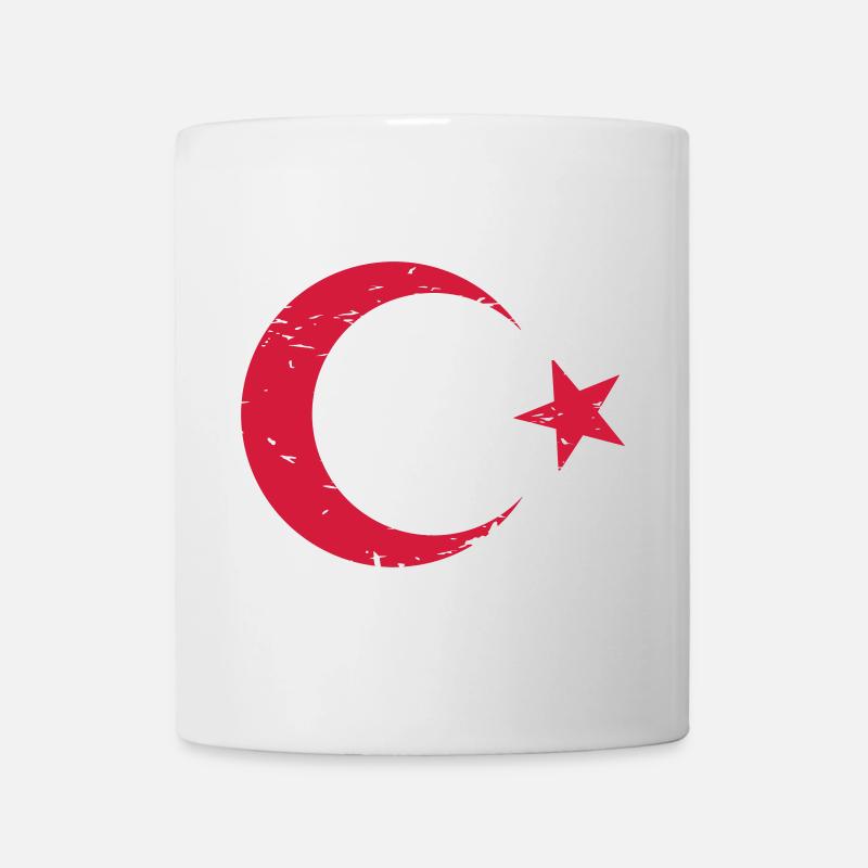 Drapeau turc style vintage - Mug blanc - blanc