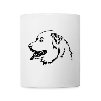 Pyrenean mountain dog head - Mug - white - Front