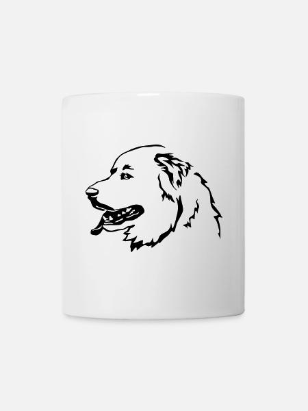 Tête de chien de montagne des Pyrénées - Mug blanc - blanc