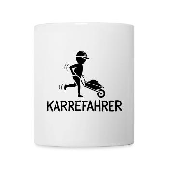 Bauarbeiter mit Schubkarre – KARREFAHRER - Tasse - Weiß - Vorne