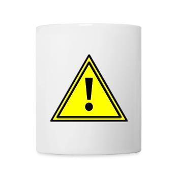 Warning triangle error warning triangle warning sign yellow - Mug - white - Front
