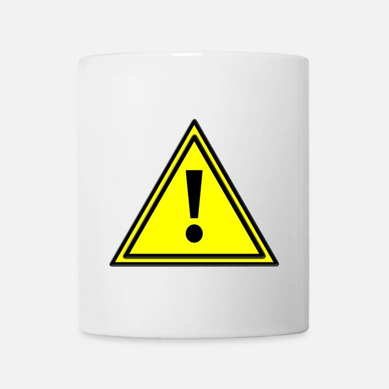 Warning triangle error warning triangle warning sign yellow - Mug - white