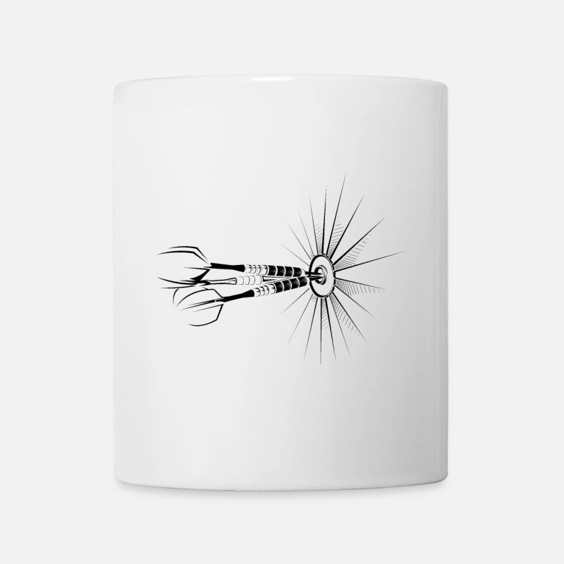 Fléchettes bullseye flèches illustration joueur de fléchettes - Mug blanc - blanc