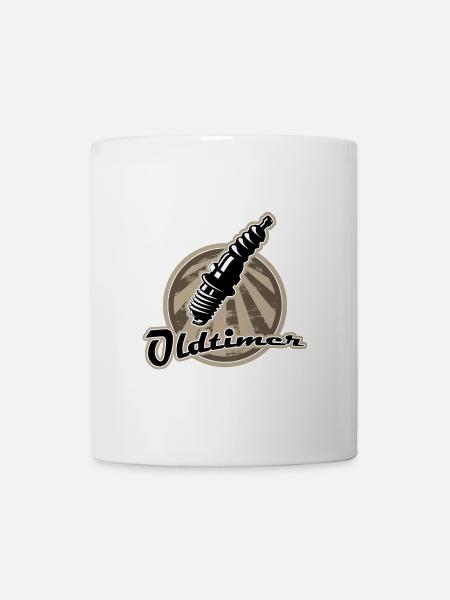 Oldtimer Zuendkerze Retro - Tasse - Weiß